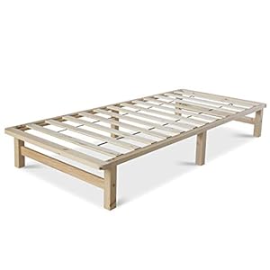Homestyle4u 1908, Holzbett Palettenbett 90×200 cm, Bettgestell mit Lattenrost, Natur, Kiefer Massivholz