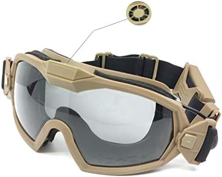 PAIRSOFTWIN Airsoft Tactical Goggles with Fan Anti Fog and 2 Lens