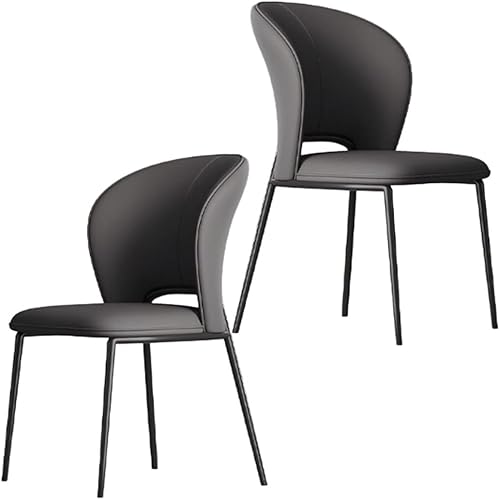 Miniatura 9 de YVYKFZD Juego de sillas de comedor de cuero, sillas de cocina sin brazos, sillas de comedor tapizadas con respaldo y patas de metal, cómodas sillas