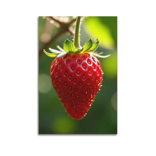 Poster mural artistique fraises ZHOUKEG 60x90 cm pour décoration moderne