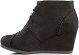 MARCOREPUBLIC Galaxy Wedge Boots for Women and Young Girls - Comfortable Ankle Boots for Women - Casual Shoes Booties with Lace Up Front - (Black) - 5.5