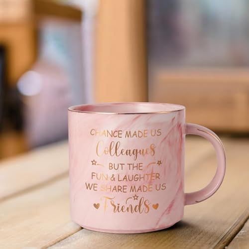 Chance Made Coffee Mug - Retirement & Good Luck Gifts for Women & Men, 340ml, Chance Made Us Colleagues-pink, 12Oz - Image 3