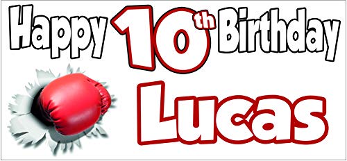Personalised Boxing Glove Boxing Themed Birthday Banner - Poster - Party Decorations - Boys - Girls - Ladies - Mens - ANY NAME AND AGE (Pack of 2)