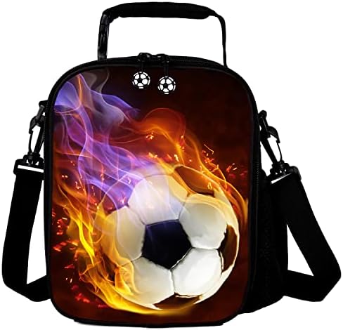 GOXUNYUAN Lunch Tote, 2019 Upgrade Insulated Football Lunch Bag- Waterproof Reusable Lunch Box Portable Meal Bag Ice Pack for Kids Boys Girls