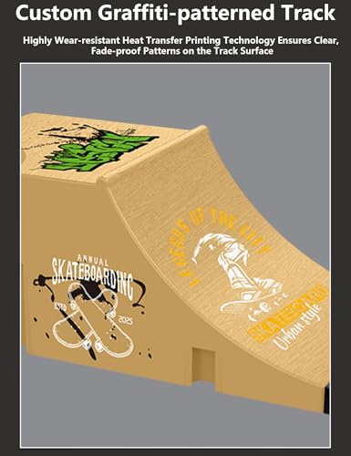 Gxdamxz Finger Skateboard, Mini Fingerskateboard Set, Fingerboard & Rampe Training Requisiten - Form C