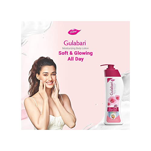 Dabur Gulabari Moisturizing Body Lotion - 400ml For Dry & Dull Skin, Made with 100% Organic Rose Oil, Dermatologically Tested and Paraben Free - Image 2
