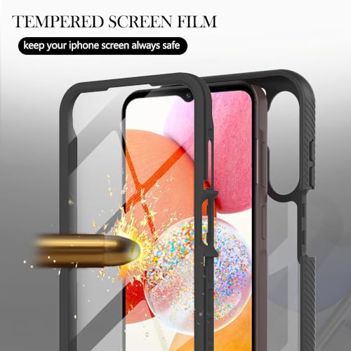 Sawiqpd for Samsung Galaxy A16 5G Case with Built-in Screen Protector, Full Protective Cover Heavy Duty Anti-Scratch Shockproof Slim Silicone Bumper Clear Phone Case for Samsung A16 5G, Black Sawiqpd for Samsung Galaxy A16 5G Case with Built-in Screen Protector, Full Protective Cover Heavy Duty Anti-Scratch Shockproof Slim Silicone Bumper Clear Phone Case for Samsung A16 5G, Black
