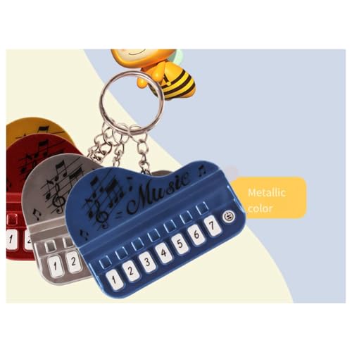 Pawlickio Métallique, bleu, 7 pièces, mini clavier électronique à suspendre au piano, petit - Les Beatles, Paul McCartney, John Lennon, RIngo Starr, George Harrison Pawlickio Métallique, bleu, 7 pièces, mini clavier électronique à suspendre au piano, petit – Image 5