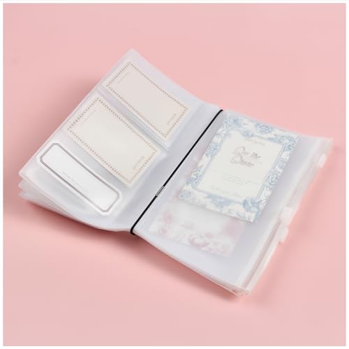 Dwpetzo Clear Zipper Pocket for Travelers Notebook, 4 Insert Personal Size Pouch Refill with 4 Elastic Bands for TN Accessories Paper Card Holder