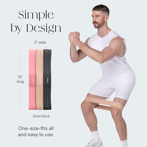 Image of Bala Bands Resistance Bands, Non-Slip Fabric Exercise Bands | Non-Slip Ankle, Legs, Glutes & Booty Bands, Women & Men - Loop Workout Bands for Yoga, Pilates & Strength Training