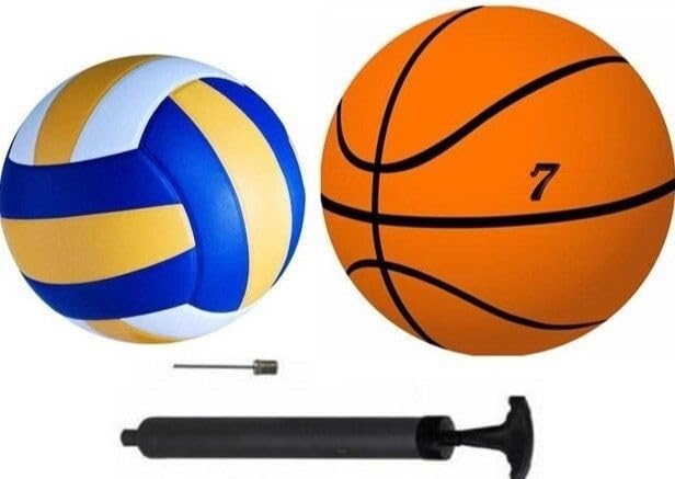 Fitdex Combo of Volleyball and Basketball+ Air Pump, Basketball - Size: 7 (Standard, Pack of 3, Multicolor)-image-24