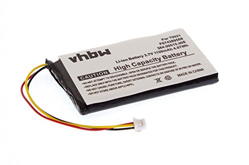 vhbw Batería Li-Ion 1100mAh (3.7V) Compatible con Magellan Roadmate 1200, 1210, 1212, 1230 reemplaza T0021, F074389508.