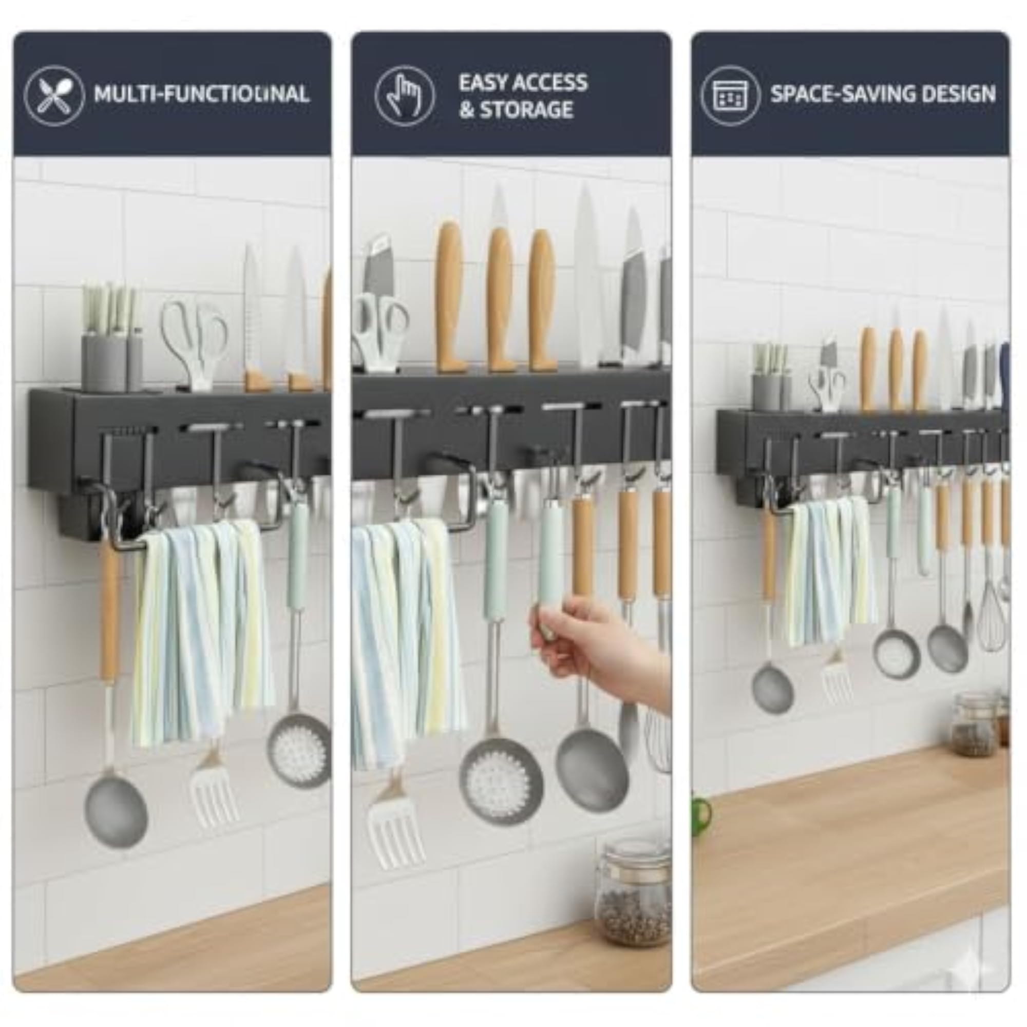 Plastic Kitchen Shelf Wall Mount Holder