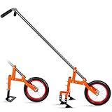 Walensee 2-in-1 Manual Wheel Hoe Garden Cultivator, Push Plow with Adjustable Long Handle 51.9–64.9 in, Dual Tools for Soil Loosening & Weeding, Heavy Duty Steel Frame, Lawn & Garden Tiller
