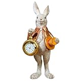 BYYLECL Figura decorativa de conejo de resina, para estantes, escritorio, dormitorio u oficina, 21 x 9 x 9 cm