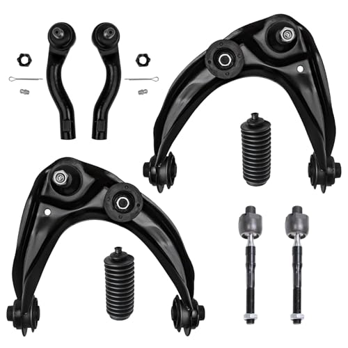 Image of Detroit Axle - 8pc Front End Suspension Kit for Ford Fusion Lincoln MKZ Zephyr Mercury Milan 2 Upper Control Arms w /Ball Joints 4 Inner & Outer Tie Rod End Links 2 Boots Replacement