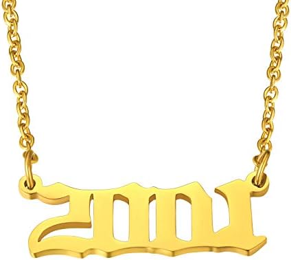 FindChic Birth Year Necklace for Women Stainless Steel 1985-2005 Number Necklace