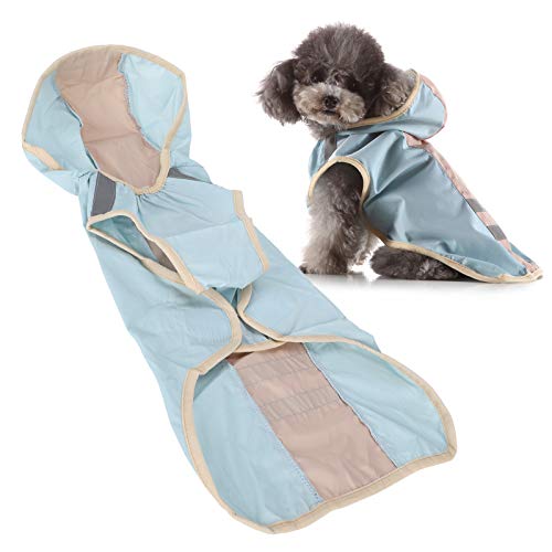 Pet Reflective Raincoat, Dog Rainwear Clothes Waterproof Adjustable Lightweight Pet Rain Jacket With Safety Reflective Stripe(Blue L) Cold Weather Coats #TOP6