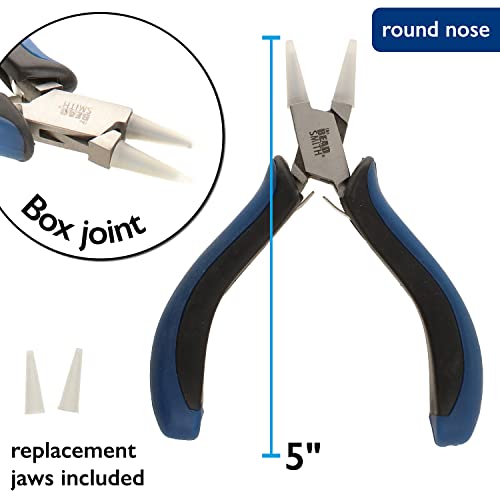 The Beadsmith Round Nose Nylon Jaw Pliers – 5 Inches (127Mm) – Ergonomic Handle, Double Leaf Springs – Includes Replacement Heads – Jewelry Making Tool For Creating Bracelets, Earrings & Necklaces #TOP3