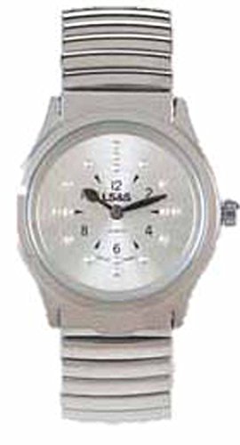 LS&S Braille Watch - Silver Face - Silver Expansion Band - Men's