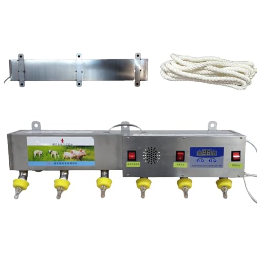 MhWrughts Comedero automático para lechones, comederos múltiples para lechones, comedero de Acero Inoxidable a Temperatura Constante, comedero de tetinas Totalmente automático de 6 Cabezales