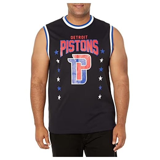 Ultra Game NBA Detroit Pistons Mens Jersey Sleeveless Muscle T-Shirt, Black, X-Large