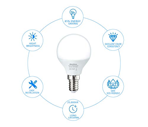 Abishion Lampadine LED E14 da 5.5W,Bianco Caldo