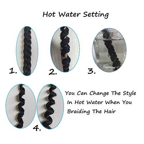 Pre-Stretched Braiding Hair Extensions Ombre Black To Green - 26 Inch 8 Packs Synthetic Crochet Braids, Hot Water Setting Professional Soft Yaki Texture (26Inch,#1B/Green) #TOP7