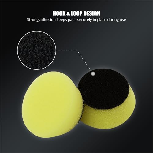 Image of SPTA Yellow T80 Mini High-Cut Foam Polishing Pad Sets, 5Pcs 1.3inch /32mm Sponge Polishing Buffing Pads, Car Foam Detail Polishing Pad Kit for Car Detail Polishing, Small Area Polishing -FPTSS1Y