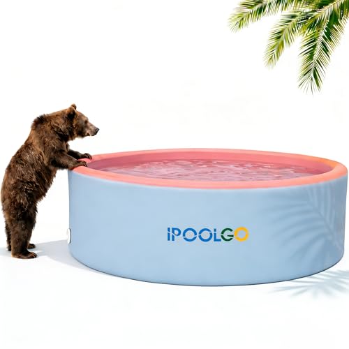 IPOOLGO Extra Large Inflatable Pool 12.2ft X 48in Extra Large and Thickened Family Inflatable Pool Suitable for Summer Outdoor Water Party Use.Inflatable Pump and Sand Filter Pump Not Included.