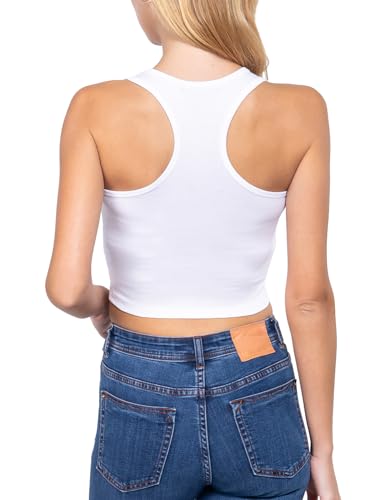 Women Sleeveless Racerback Crop Camisole Tank Tops Cotton Basic Shirts 6