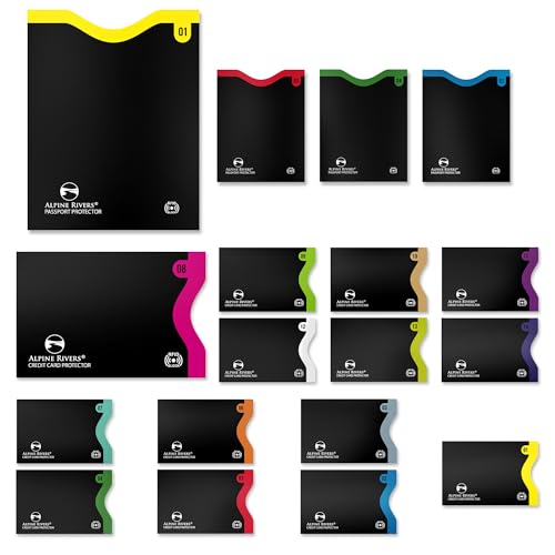 Pochettes anti-RFID pour homme et femme | Pack de 18 étuis fins de protection carte et passeport