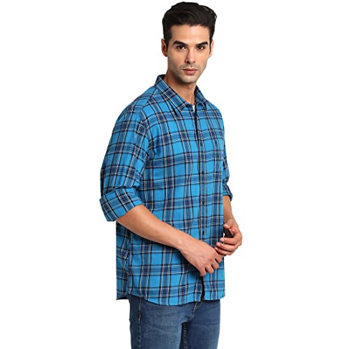 Image of Indian Terrain Men's Checkered Slim Fit Shirt