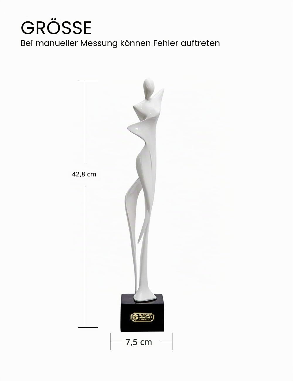 Yoga Frau Figur Statue Moderne Skulptur Arts Abstrakte Wohn Deko Geschenk für Schlafzimmer Wohnzimmer Esszimmer Resin Weiß 42cm