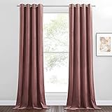 PONY DANCE Samtvorhang Blickdichte Gardinen Wohnzimmer Modern - Ösenschal 2er Set Samt Gardinen Kinderzimmer Mädchen Velvet Thermovorhang Kälteschutz, H 260 x B 140 cm, Altrosa