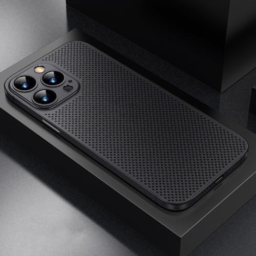 Coque iPhone 13 Pro ultra mince maille mat noire 0.2mm coque rigide respirante