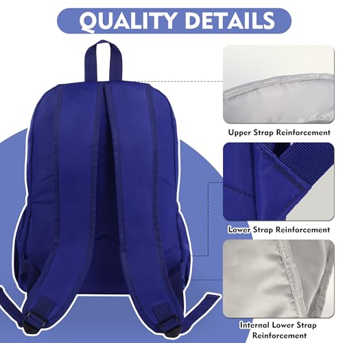 Image of 17 Inch Simple Large Backpack, Durable Bookbag for College & Travel Daypack