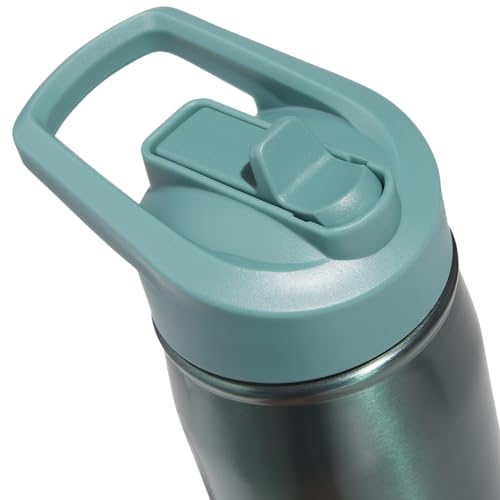 Image of adidas Straw Lid Metal Water Bottle 600 mL | Double-Wall Insulated, Leak-Resistant Lid, Stays Cold 24 Hours, Easy-Use Straw Top, Swap-Friendly Lid, Workouts & Daily Use