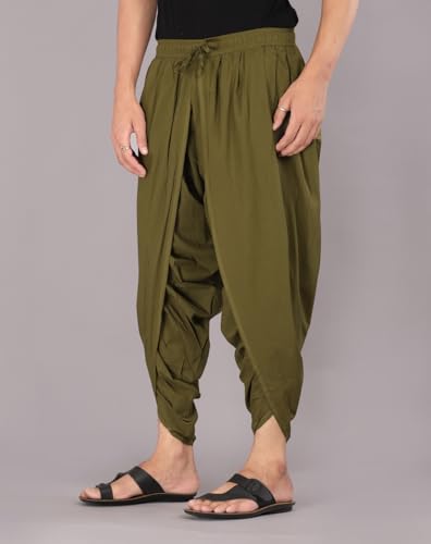 Image of Urali Men's Solid 100% Cotton Dhoti Pants - D100A