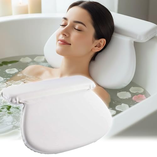 Your Bathroom Bath Pillow – Waterproof Bath Cushion with 7 Suction Cups, Non-Slip Bath Pillows for Head and Neck Support | Ultimate Relaxation and Comfort, Ideal for Relaxation & Meditation in the Tub