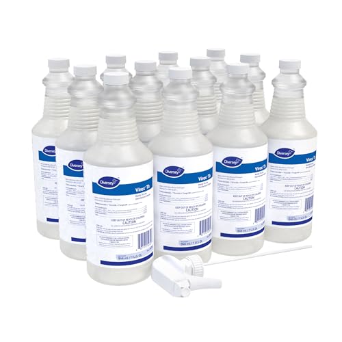 VIREX Diversey Tb 04743. Disinfectant Cleaner Hospital Use Tuberculocidal Virucide Fungicide with Lemon Scent Ready-to-Use Liquid For Home & Commercial Use 32-Ounce