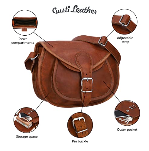 Gusti Leather Handbag Women - Romy Small Handbags Women Cross Body Shoulder Bag Everyday Satchel City Party Weekend Festival Bag Vintage Brown #TOP3