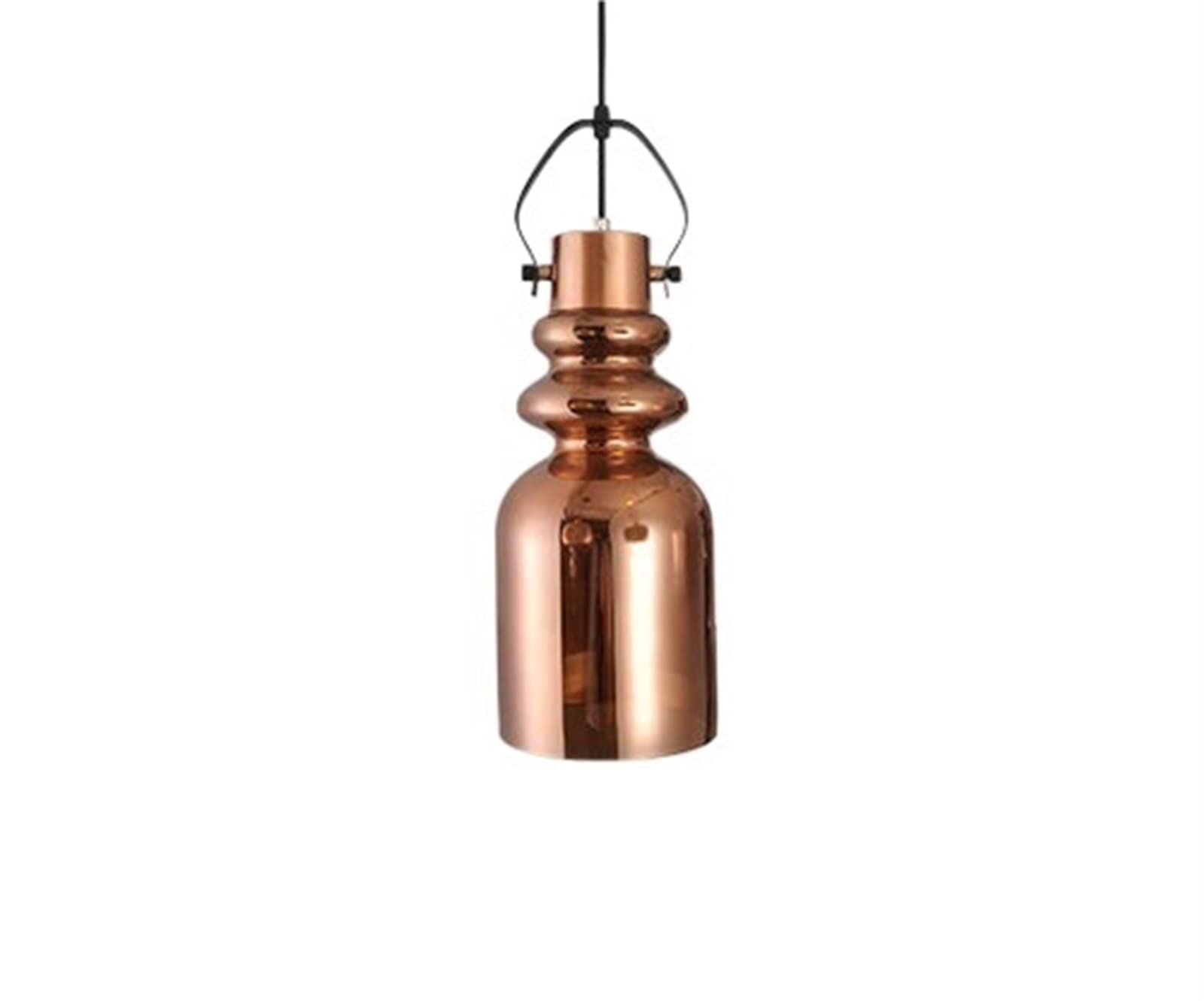 Lampe à suspension en verre rouge-marron au design postmoderne