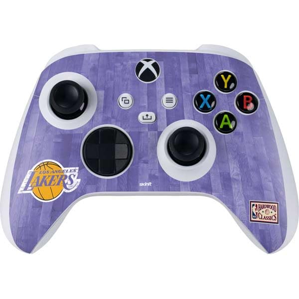 Skinit Decal Gaming Skin Compatible with Xbox Series S Controller - Officially Licensed NBA Los Angeles Lakers Hardwood Classics Design