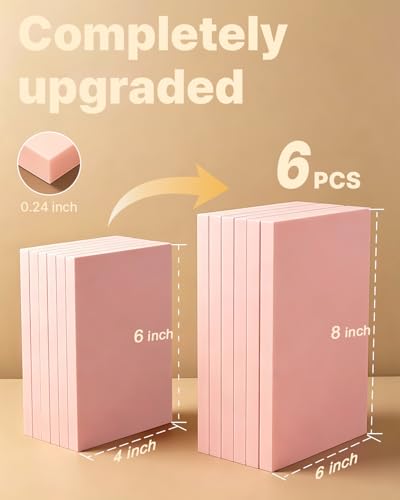 Image of Rubber Linoleum Blocks for Printmaking: 6Pcs 6 inch x 8 inch Stamp Carving Kit - Perfect for Linocut Block Printing Supplies, Stamp Making, Craft Materials and DIY Art Projects