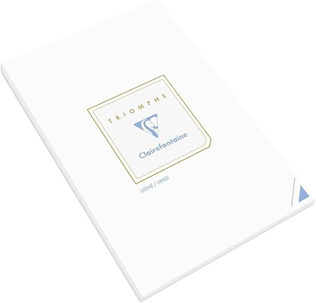 Clairefontaine 6124C - Triomphe Correspondence Pad 50 White Lined Sheets A5 - 14.8 x 21 cm - 90gsm