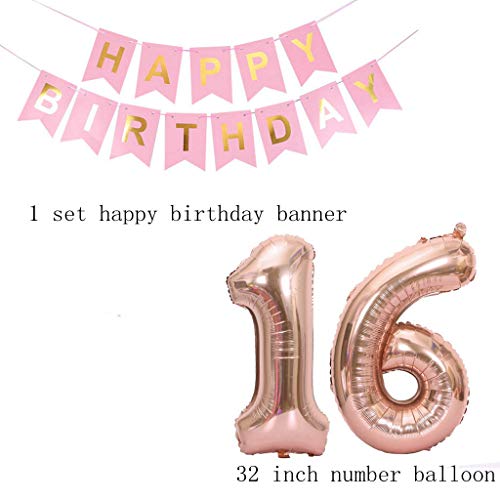 Palloncini decorazione 16 compleanno ragazza oro