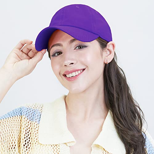 Image of Cotton Baseball Cap Dad Hat - Washed Low Profile Adjustable Hat for Men Women Casual Outdoor Running Golf