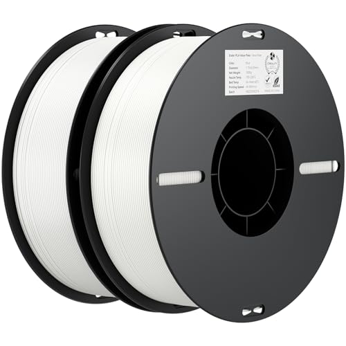 Creality Filamento PLA 1.75mm, Filamento para Impresora 3D Precisión Dimensional +/  0.02mm, Carrete Filamento 3D, para Mayoría Impresoras 3D,2KG,blanco