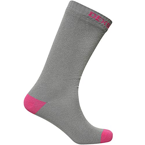 DexShell Ultra Thin Crew Sock - Grey Pink - Large